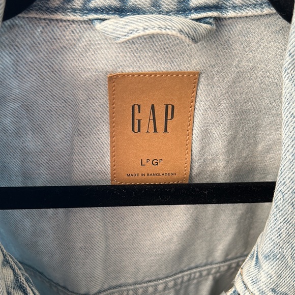 GAP washwell cropped oversized denim jacket Large Petite - Picture 4 of 7